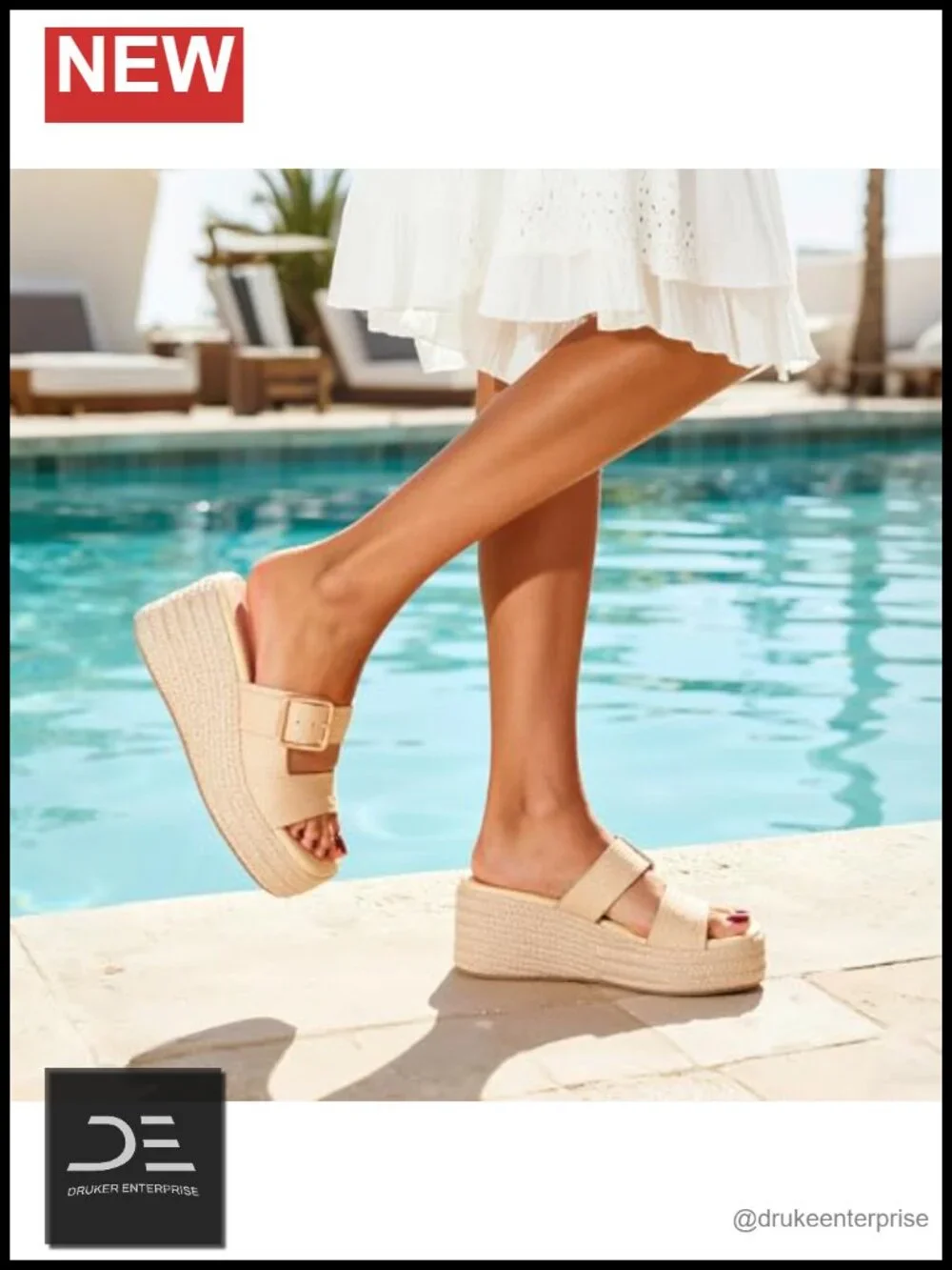 Women's Espadrille Wedge Sandals Slip On Open Toe Chunky Woven Heel Raffia